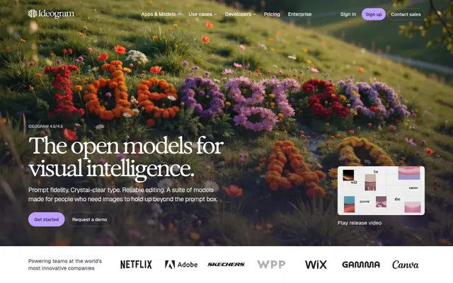 Screenshot of the Ideogram homepage