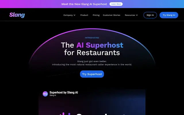 Screenshot of the Slang.ai homepage